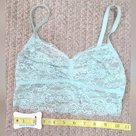 PINK Victoria's Secret Other - Victoria's Secret Pink Baby Blue Rhinestone Lace Bralette